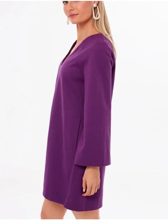 Tuckernuck Pomander Place Audrey Purple V Neck Mini Dress sz Small - Picture 3 of 11